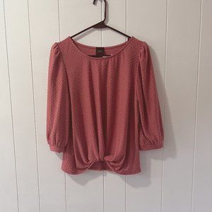 W5 3/4 Sleeve Pink Blouse